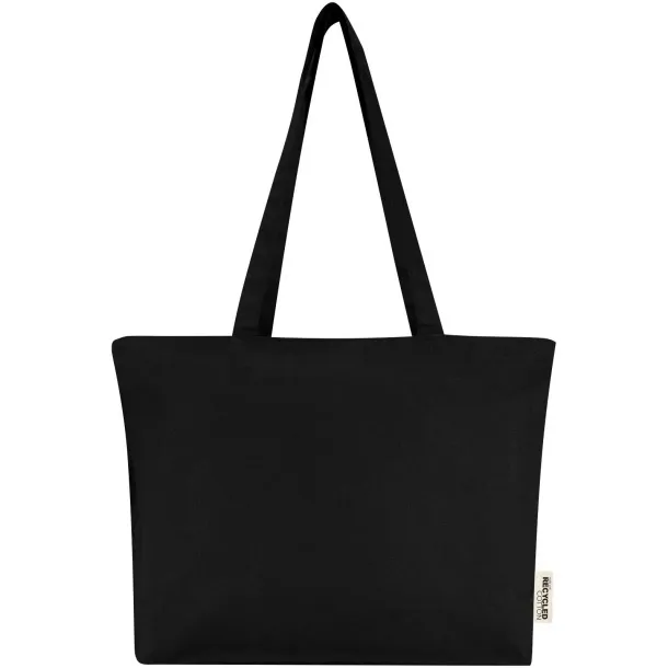 Ningbo 320 g/m² zippered cotton tote bag - Bullet Crna