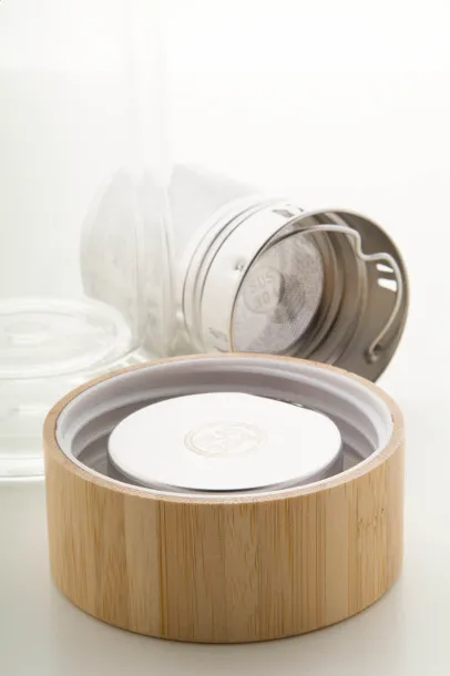 Andina staklena termo boca, 420 ml Prozirno Prirodna