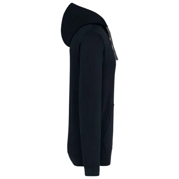  MEN'S CONTRAST HOODED SWEATSHIRT - Kariban Navy Fine Grey