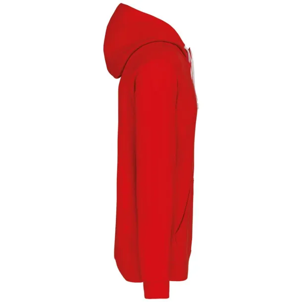  MEN'S CONTRAST HOODED SWEATSHIRT - Kariban Red White