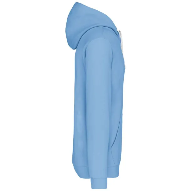  MEN'S CONTRAST HOODED SWEATSHIRT - Kariban Sky blue White