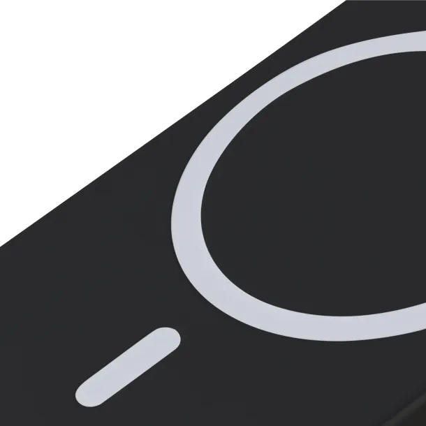  Miren bežični punjač od recikliranog ABS-a, 5 000 mAh Crna