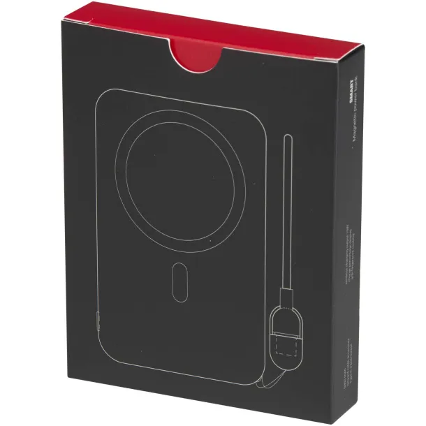 SMART Magnetska prijenosna baterija s vrpcom za nošenje, 5000 mAh Crna
