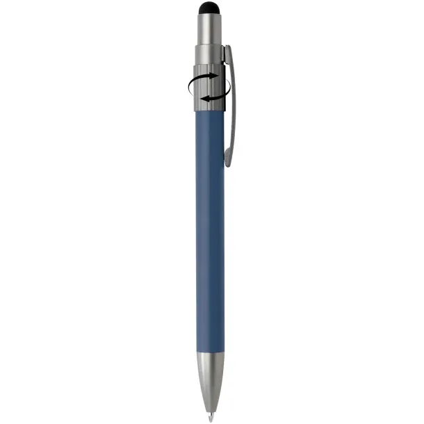 Rill RCS recycled ballpoint pen with stylus and fidget spinner (blue ink) Ocean blue
