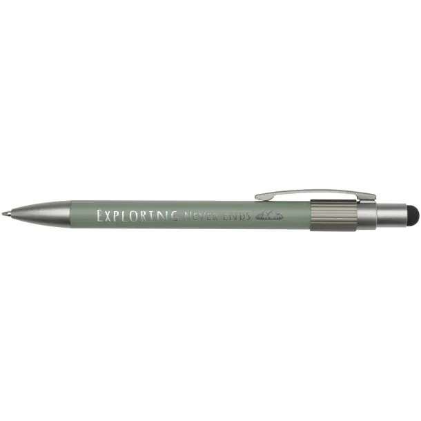 Rill RCS recycled ballpoint pen with stylus and fidget spinner (blue ink) Heather green