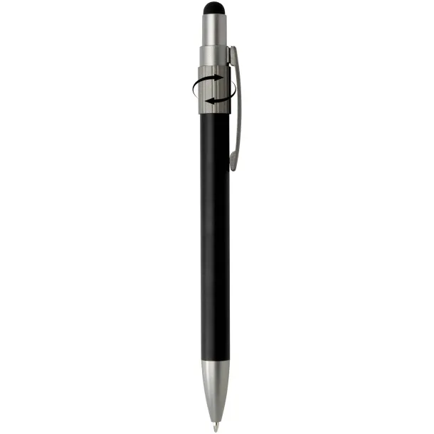 Rill RCS recycled ballpoint pen with stylus and fidget spinner (blue ink) Crna