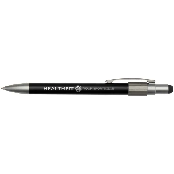 Rill RCS recycled ballpoint pen with stylus and fidget spinner (blue ink) Crna
