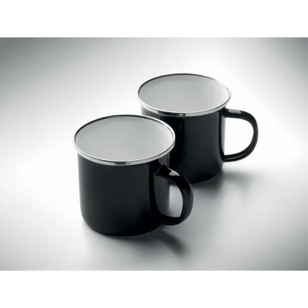AGRADABLE set flis dekice (240 g/m²) i 2 šalice (350 ml) Crna