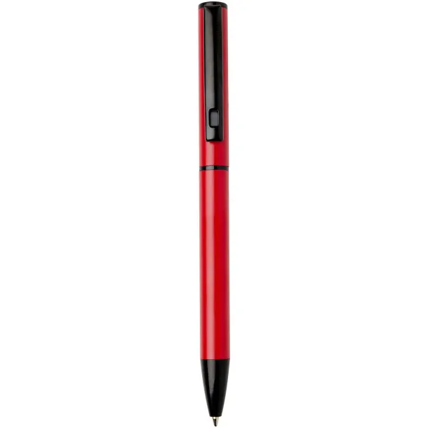 Verton recycled aluminium twist ballpoint pen with sleeve (blue ink) Red