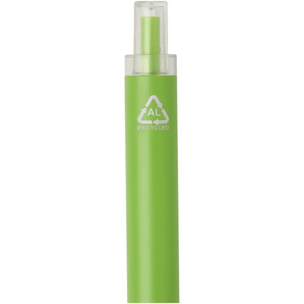 Spectrum recycled aluminium ballpoint pen (blue ink) Lime green