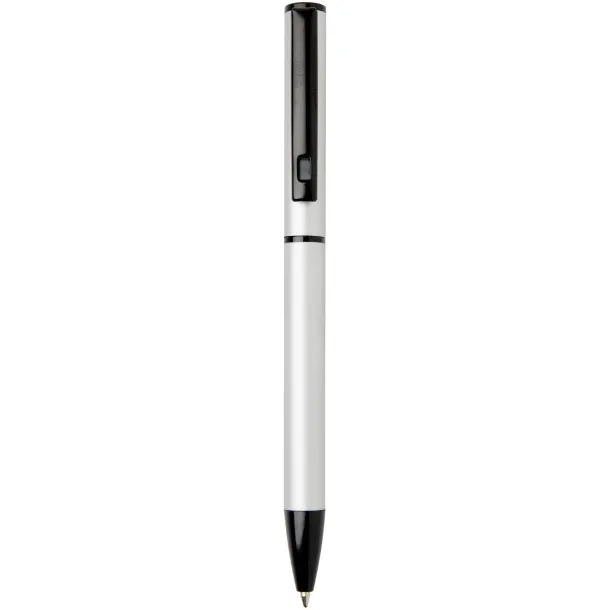 Verton recycled aluminium twist ballpoint pen with sleeve (blue ink) Silver