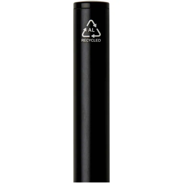 Verton recycled aluminium twist ballpoint pen with sleeve (blue ink) Crna