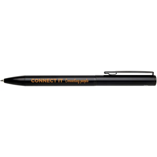 Verton recycled aluminium twist ballpoint pen with sleeve (blue ink) Crna