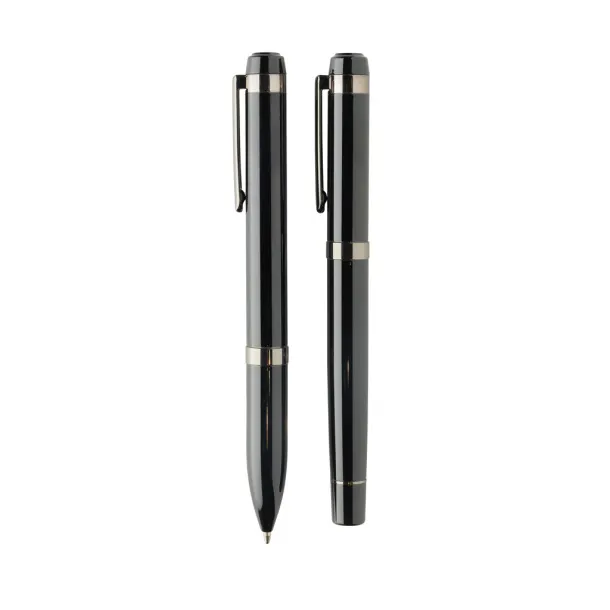  Swiss peak OSLO recycled stainless steel deluxe pen set Black