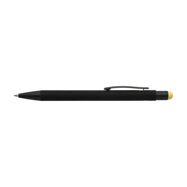  Recycled aluminium rubberized ballpen Formentera Žuta