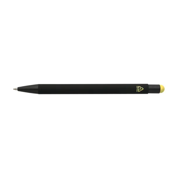  Recycled aluminium rubberized ballpen Formentera Žuta