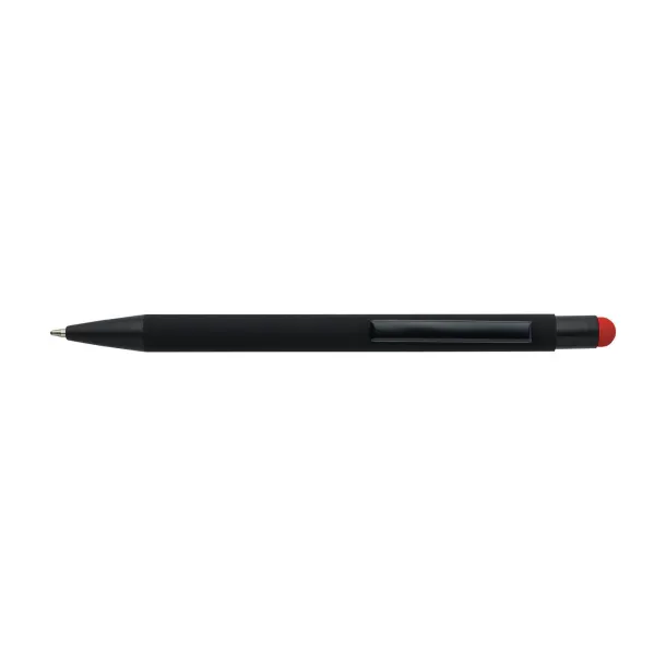  Recycled aluminium rubberized ballpen Formentera Crvena