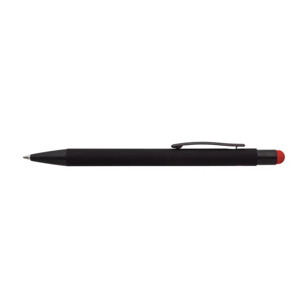  Recycled aluminium rubberized ballpen Formentera Crvena
