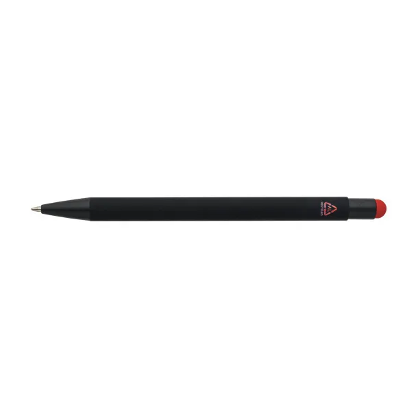  Recycled aluminium rubberized ballpen Formentera Crvena