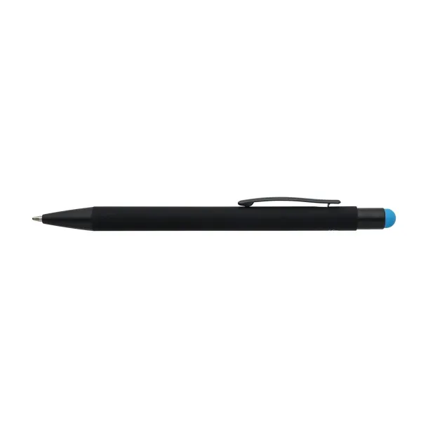  Recycled aluminium rubberized ballpen Formentera light blue