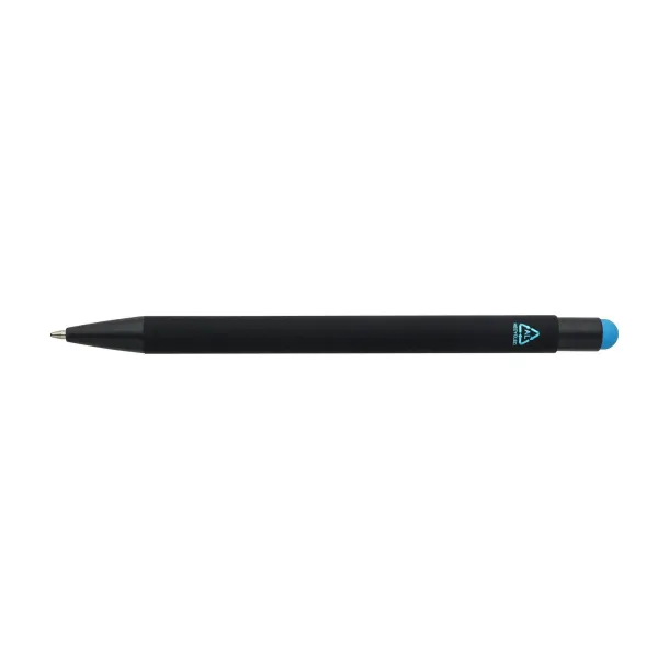  Recycled aluminium rubberized ballpen Formentera light blue