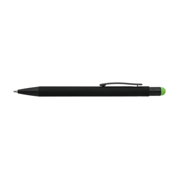  Recycled aluminium rubberized ballpen Formentera Limeta