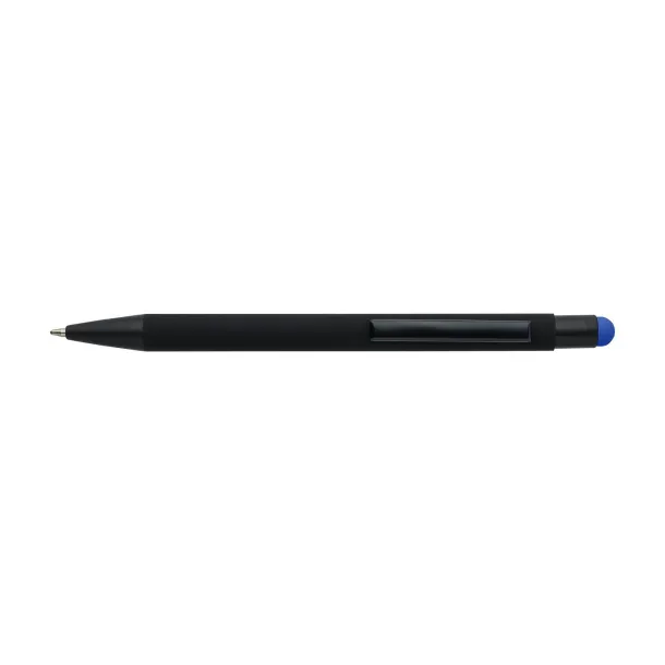  Recycled aluminium rubberized ballpen Formentera cobalt blue