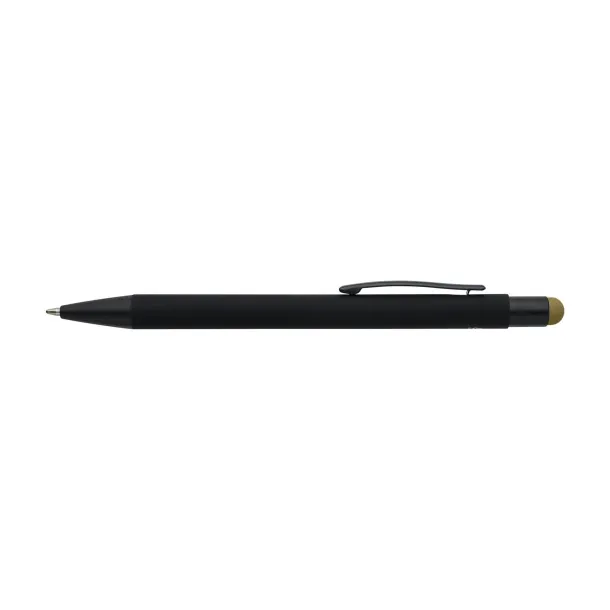  Recycled aluminium rubberized ballpen Formentera gold