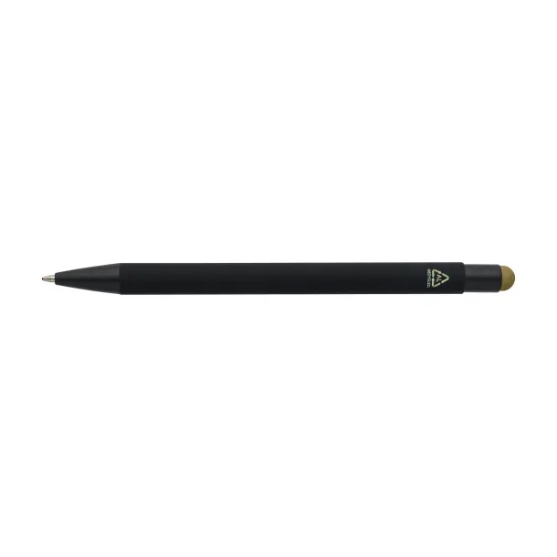  Recycled aluminium rubberized ballpen Formentera gold