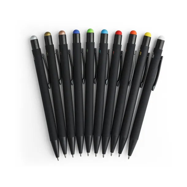  Recycled aluminium rubberized ballpen Formentera