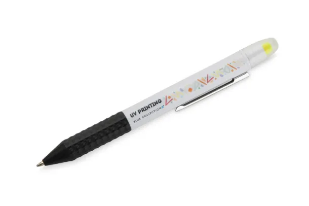 FLUO Ballpoint pen with highlighter FLUO Crna