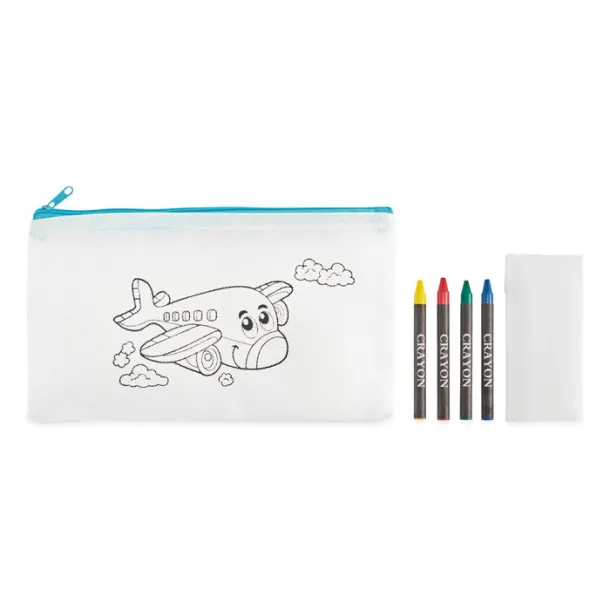 CRAY Pencil case with 4 crayons Baby Blue