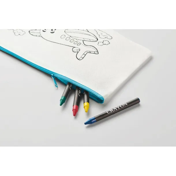CRAY Pencil case with 4 crayons Baby Blue