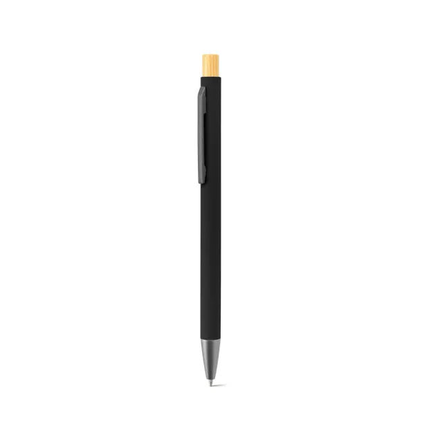 ZYLEN Ballpoint pen in recycled aluminum (100% rAL), with rubber finish Black