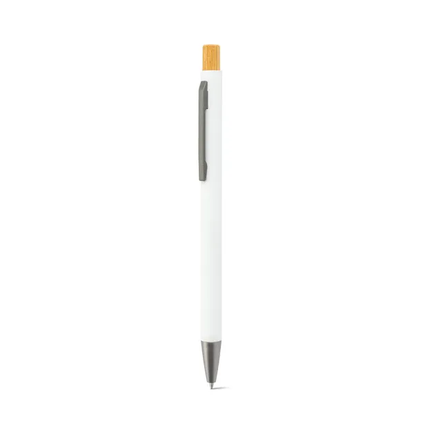 ZYLEN Ballpoint pen in recycled aluminum (100% rAL), with rubber finish White
