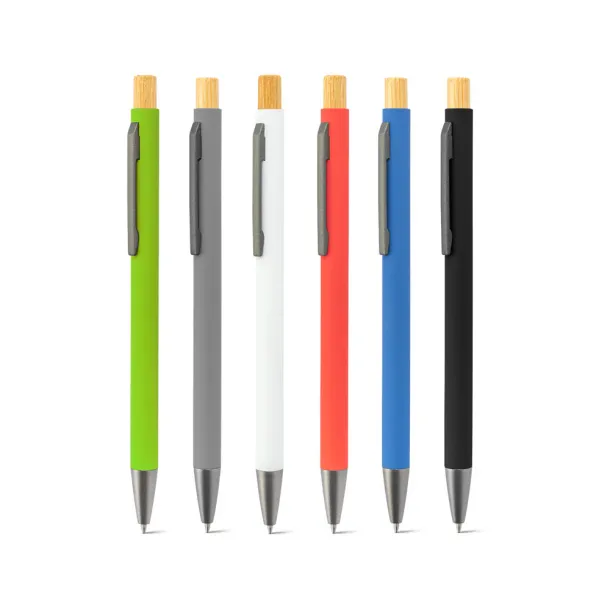 ZYLEN Ballpoint pen in recycled aluminum (100% rAL), with rubber finish