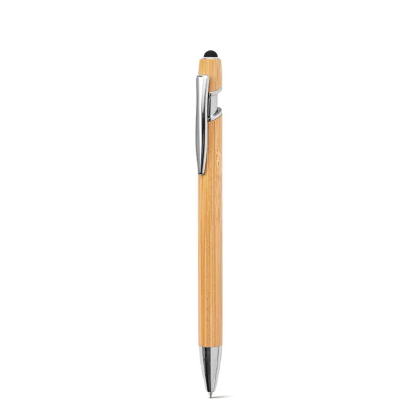 NEIL BAMBOO Bamboo ballpoint with chrome-plated aluminium details Natural