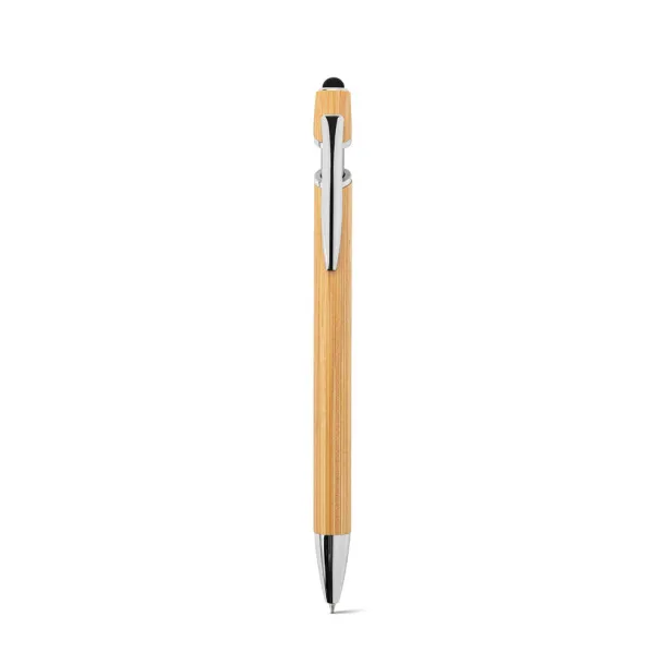 NEIL BAMBOO Bamboo ballpoint with chrome-plated aluminium details