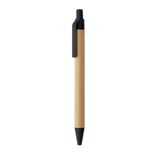 ITEA COLOUR Push button ball pen in bamboo Black
