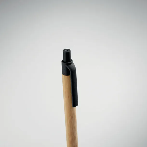 ITEA COLOUR Push button ball pen in bamboo Black