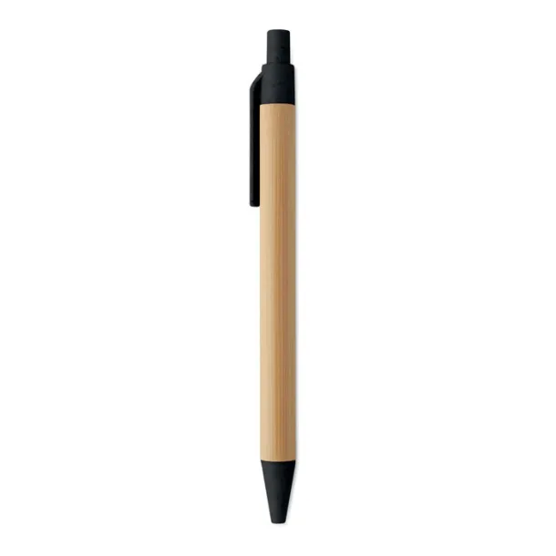 ITEA COLOUR Push button ball pen in bamboo Black