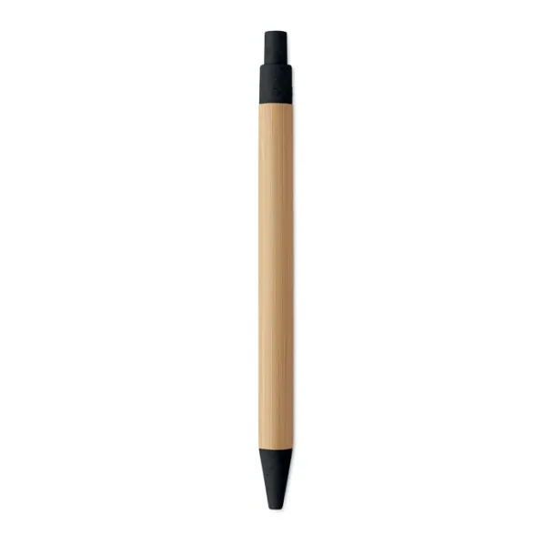 ITEA COLOUR Push button ball pen in bamboo Black
