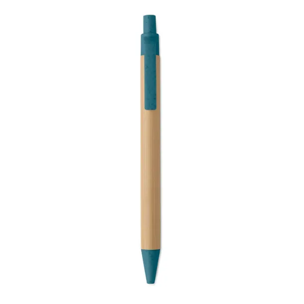 ITEA COLOUR Push button ball pen in bamboo Blue