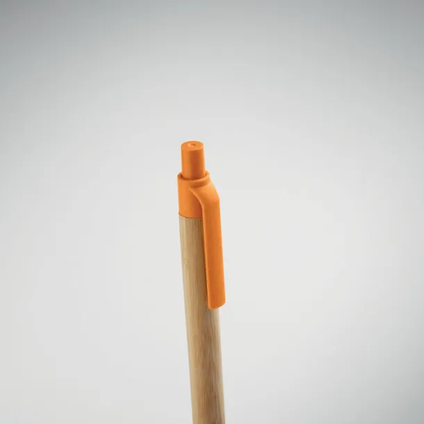 ITEA COLOUR Push button ball pen in bamboo Orange