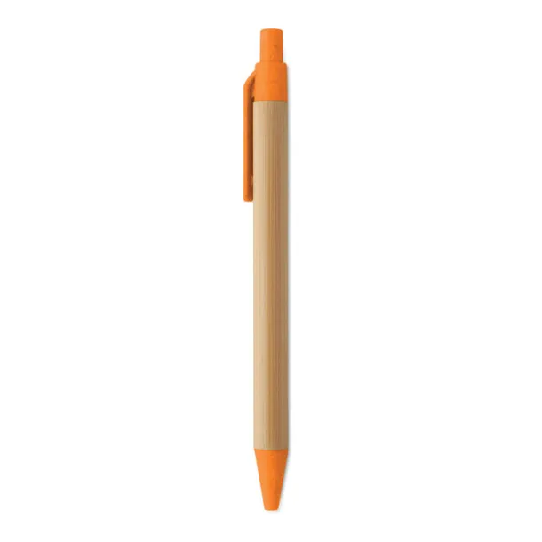 ITEA COLOUR Push button ball pen in bamboo Orange