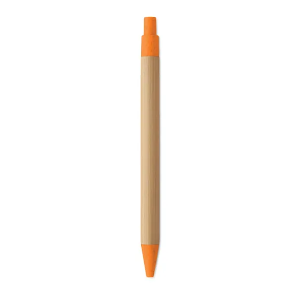 ITEA COLOUR Push button ball pen in bamboo Orange
