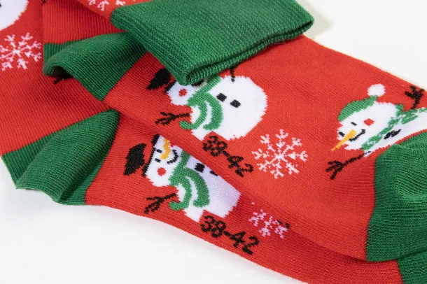 Julsokka Božićne čarape Crvena Zelena