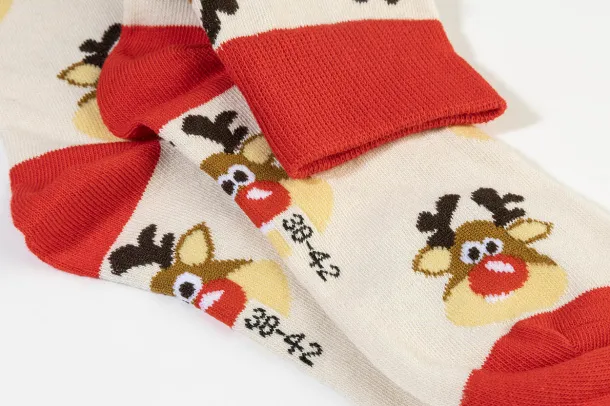Julsokka Božićne čarape Prirodna Crvena