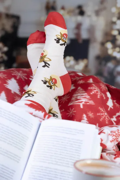 Julsokka Božićne čarape Prirodna Crvena