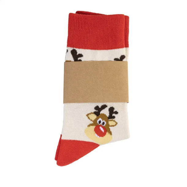 Julsokka Christmas socks, snowman Natural Red